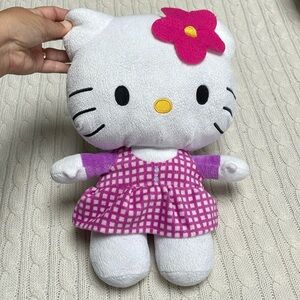 Hello Kitty 14” Plush Pink Polka Dot Dress Fiesta Toys Sanrio Vintage Hot Pink